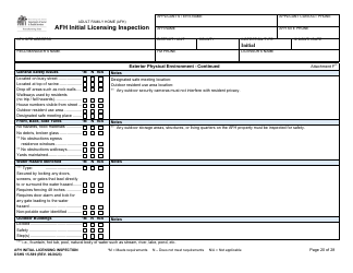 DSHS Form 15-589 Afh Initial Licensing Inspection - Washington, Page 20