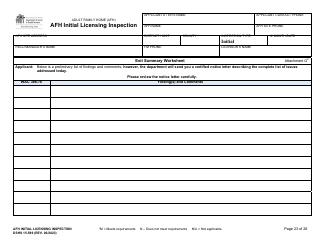 DSHS Form 15-589 Afh Initial Licensing Inspection - Washington, Page 23