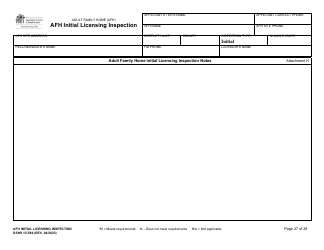 DSHS Form 15-589 Afh Initial Licensing Inspection - Washington, Page 27