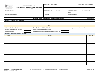 DSHS Form 15-589 Afh Initial Licensing Inspection - Washington, Page 2