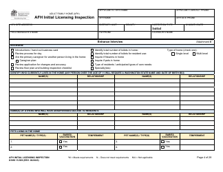 DSHS Form 15-589 Afh Initial Licensing Inspection - Washington, Page 4