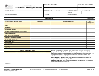 DSHS Form 15-589 Afh Initial Licensing Inspection - Washington, Page 7