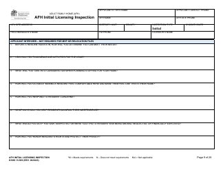 DSHS Form 15-589 Afh Initial Licensing Inspection - Washington, Page 9