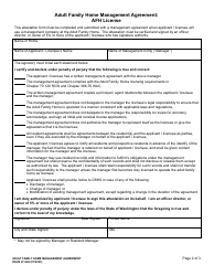 DSHS Form 27-226 Adult Family Home Management Agreement: Attestation Information and Attachments - Washington, Page 2