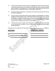 Promissory Note Secured by Deed of Trust - Portfolio Reinvestment Program - Sample/Draft - California, Page 6