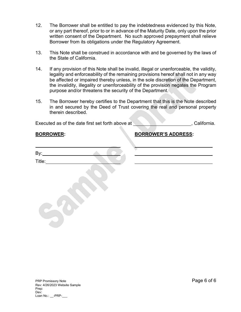 California Promissory Note Secured by Deed of Trust Portfolio California Promissory Note Secured by Deed of Trust Portfolio