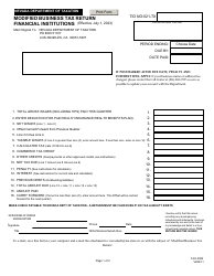 Document preview: Form TAX-F002 Modified Business Tax Return Financial Institutions - Nevada, 2023
