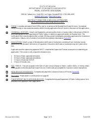 Form 539 Real Estate Appraiser Intern Registration Application - Nevada