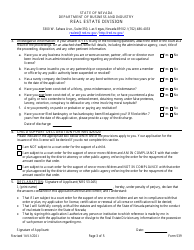 Form 539 Real Estate Appraiser Intern Registration Application - Nevada, Page 3