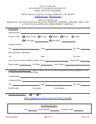 Form 571A Application for the Individual Registration of an Officer, Principal, General Partner, Director or Trustee of an Appraisal Management Company - Nevada, Page 2