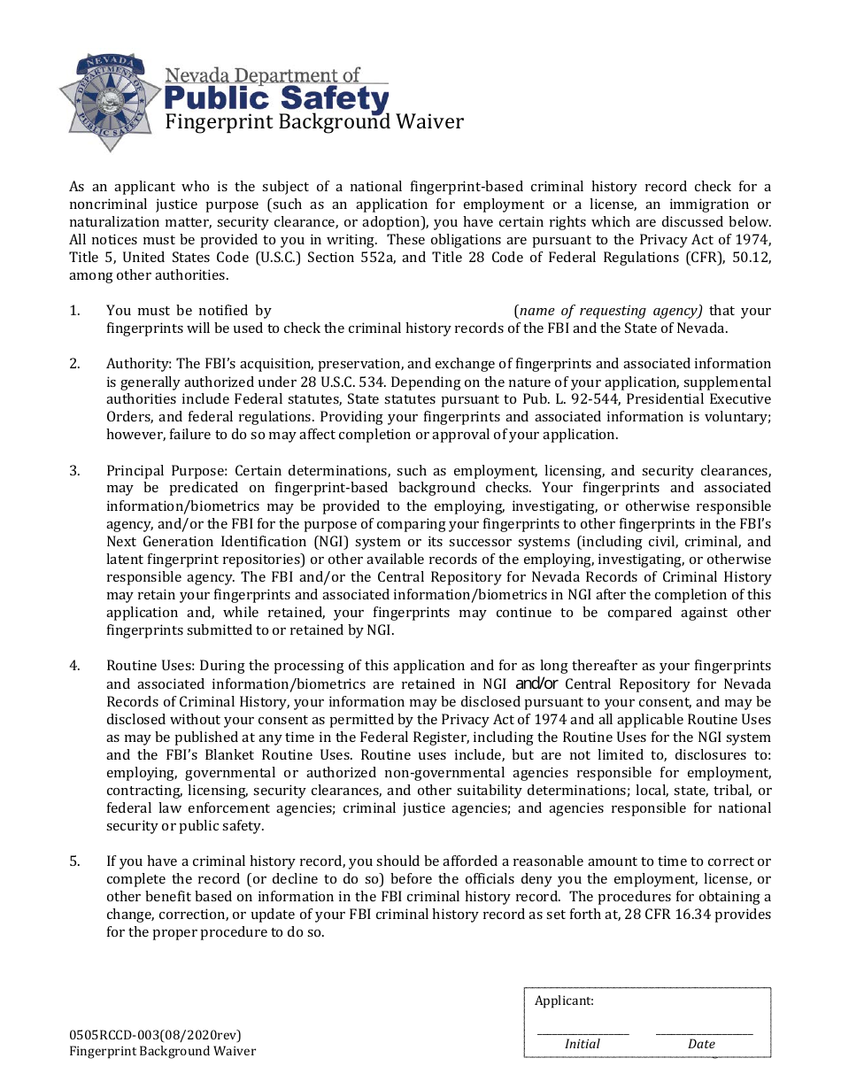 Form 571A Application for the Individual Registration of an Officer, Principal, General Partner, Director or Trustee of an Appraisal Management Company - Nevada, Page 4