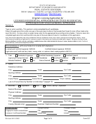 Form 537 Original Licensing Application for Residential/General Appraiser - Nevada, Page 2