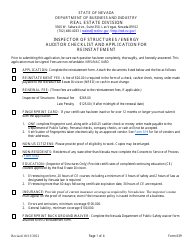 Document preview: Form 639 Ios/Energy Auditor - Application for Reinstatement - Nevada