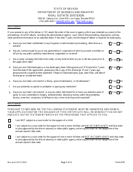 Form 639 Ios/Energy Auditor - Application for Reinstatement - Nevada, Page 3