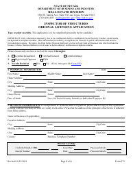 Form 573 Inspectors of Structures Original Licensing Application - Nevada, Page 2