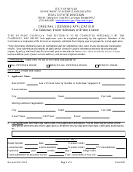 Form 549 Original Licensing Application and Checklist for Salesperson, Broker/Salesperson or Broker - Nevada, Page 2