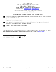 Form 549 Original Licensing Application and Checklist for Salesperson, Broker/Salesperson or Broker - Nevada, Page 6