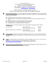 Document preview: Form 544 Application for Reinstatement - Nevada