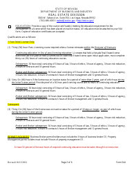 Form 544 Application for Reinstatement - Nevada, Page 2
