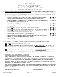 Form 544 Application for Reinstatement - Nevada, Page 5