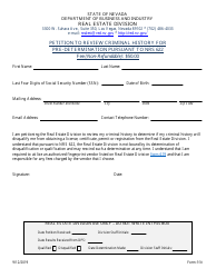 Form 550 Petition to Review Criminal History for Pre-determination - Nevada, Page 2
