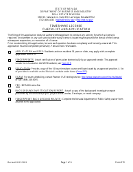Form 519 Original Timeshare Sales Agent Application (Nrs 119a.210) - Nevada