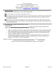 Form 519 Original Timeshare Sales Agent Application (Nrs 119a.210) - Nevada, Page 4