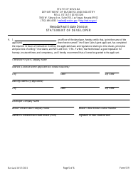 Form 519 Original Timeshare Sales Agent Application (Nrs 119a.210) - Nevada, Page 5