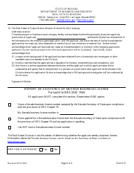 Form 519 Original Timeshare Sales Agent Application (Nrs 119a.210) - Nevada, Page 6