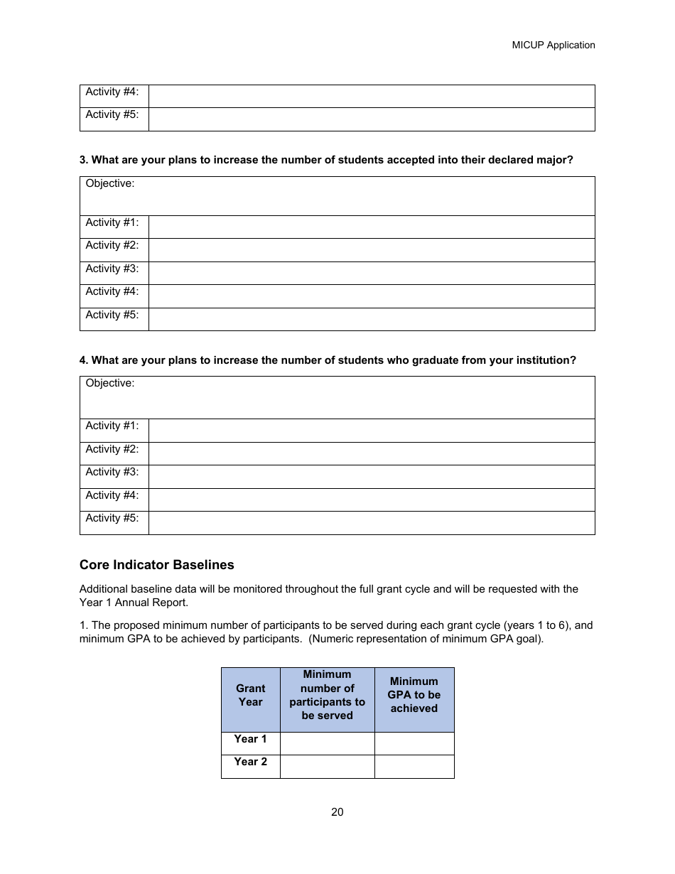 Michigan College / University Partnership (Micup) Program Application - Michigan, Page 20
