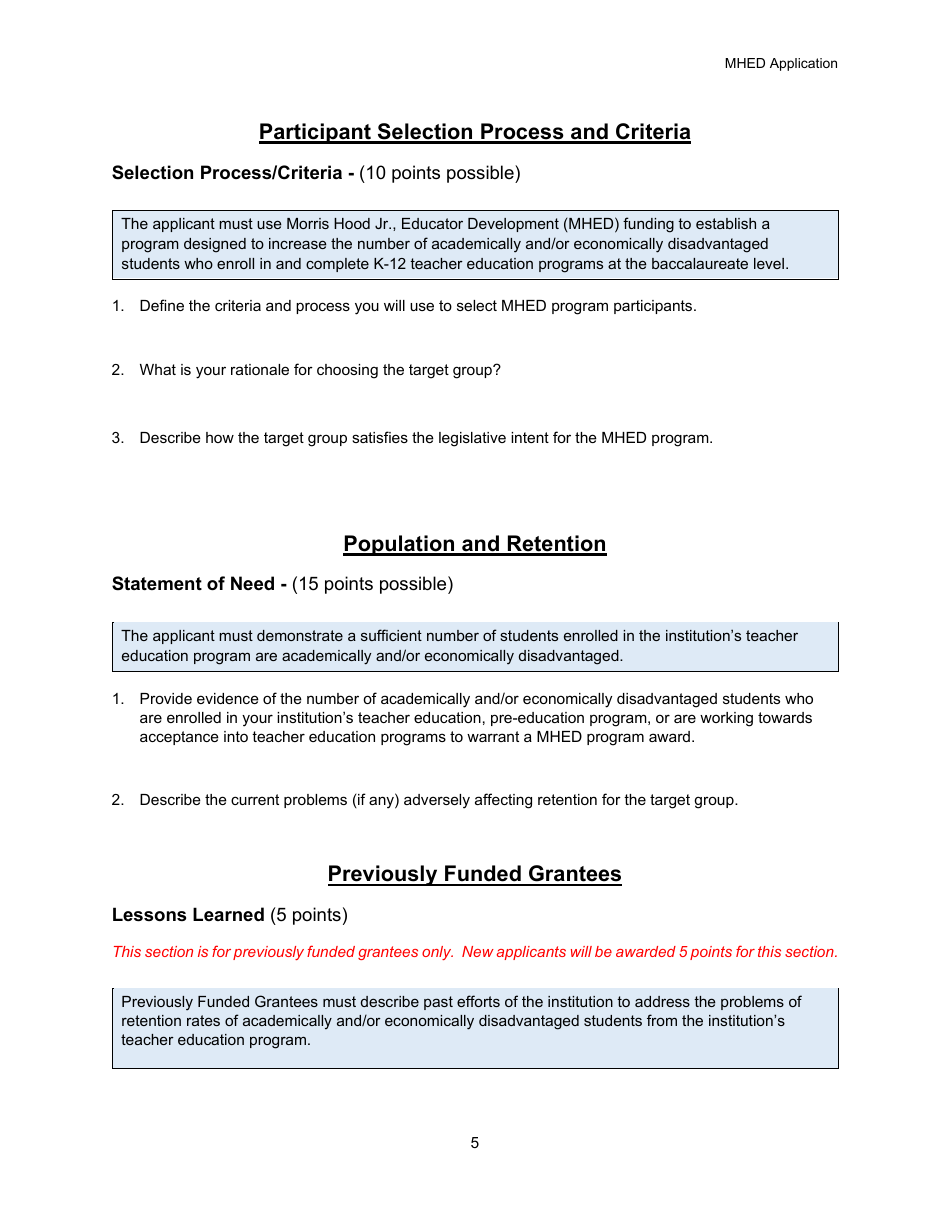 Educator Development (Mhed) Application - Michigan, Page 5