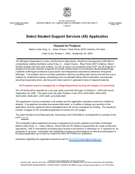 Document preview: Select Student Support Services (4s) Application - Michigan