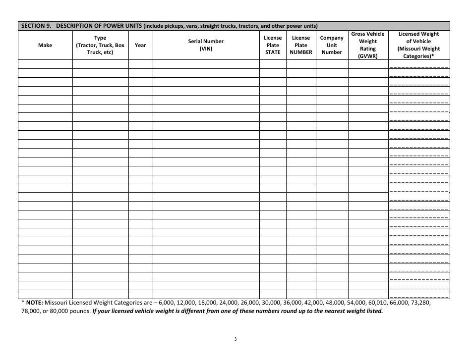 Form WT-1 Application for Waste Tire Permit - Missouri, Page 3