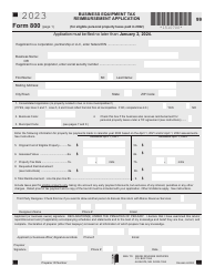 Form 800 Business Equipment Tax Reimbursement Application - Maine