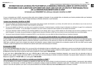 Instructions for Form LDSS-4826 Snap Application/Recertification - New York (French), Page 2