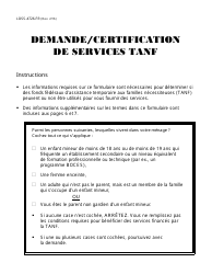 Document preview: Form LDSS-4726 TANF Services Certification - New York (French)
