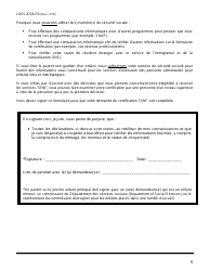 Form LDSS-4726 TANF Services Certification - New York (French), Page 5