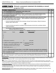 Form LDSS-4770 Youth Application for TANF Services - New York (Polish), Page 3