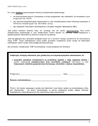 Form LDSS-4726 TANF Services Certification - New York (Polish), Page 5