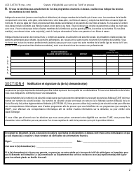 Form LDSS-4770 Youth Application for TANF Services - New York (French), Page 2