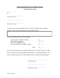 Document preview: Written Demand Letter for Worthless Check(S) - Kansas