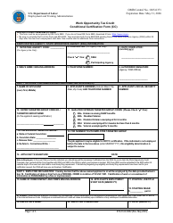 ETA Form 9062 Work Opportunity Tax Credit Conditional Certification Form (Cc)