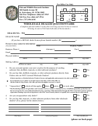 Document preview: Wholesale Dealer Questionnaire - Florida