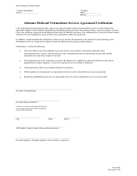 Document preview: Form 384 Alabama Medicaid Telemedicine Services Agreement/Certification - Alabama