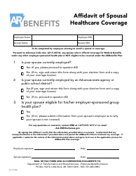 Document preview: Affidavit of Spousal Healthcare Coverage - Arkansas