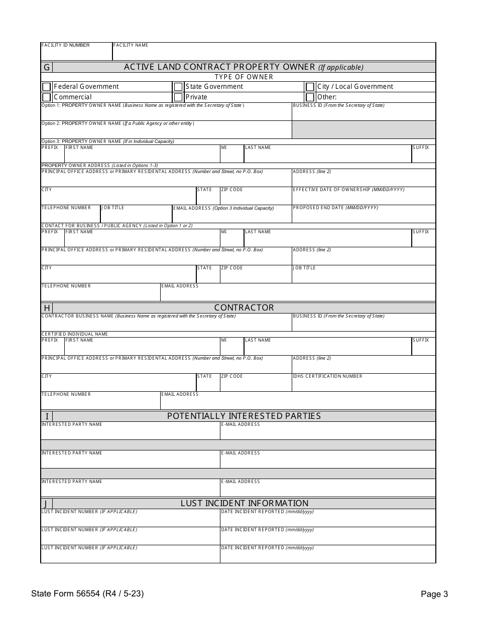 State Form 56554 Underground Storage Tank Systems Closure Report - Indiana, Page 3