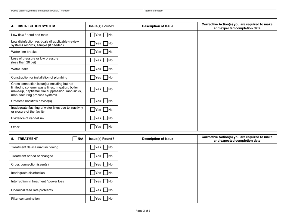 State Form 55983 Level 2 Assessment - Transient Public Water System - Indiana, Page 3