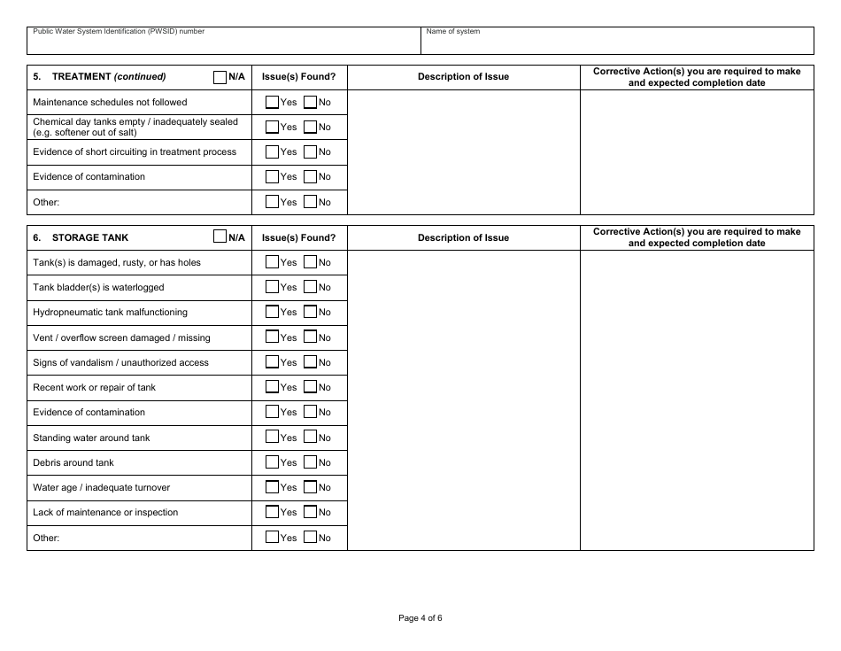 State Form 55983 Level 2 Assessment - Transient Public Water System - Indiana, Page 4
