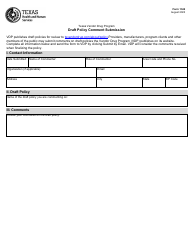 Document preview: Form 1342 Draft Policy Comment Submission - Texas Vendor Drug Program - Texas