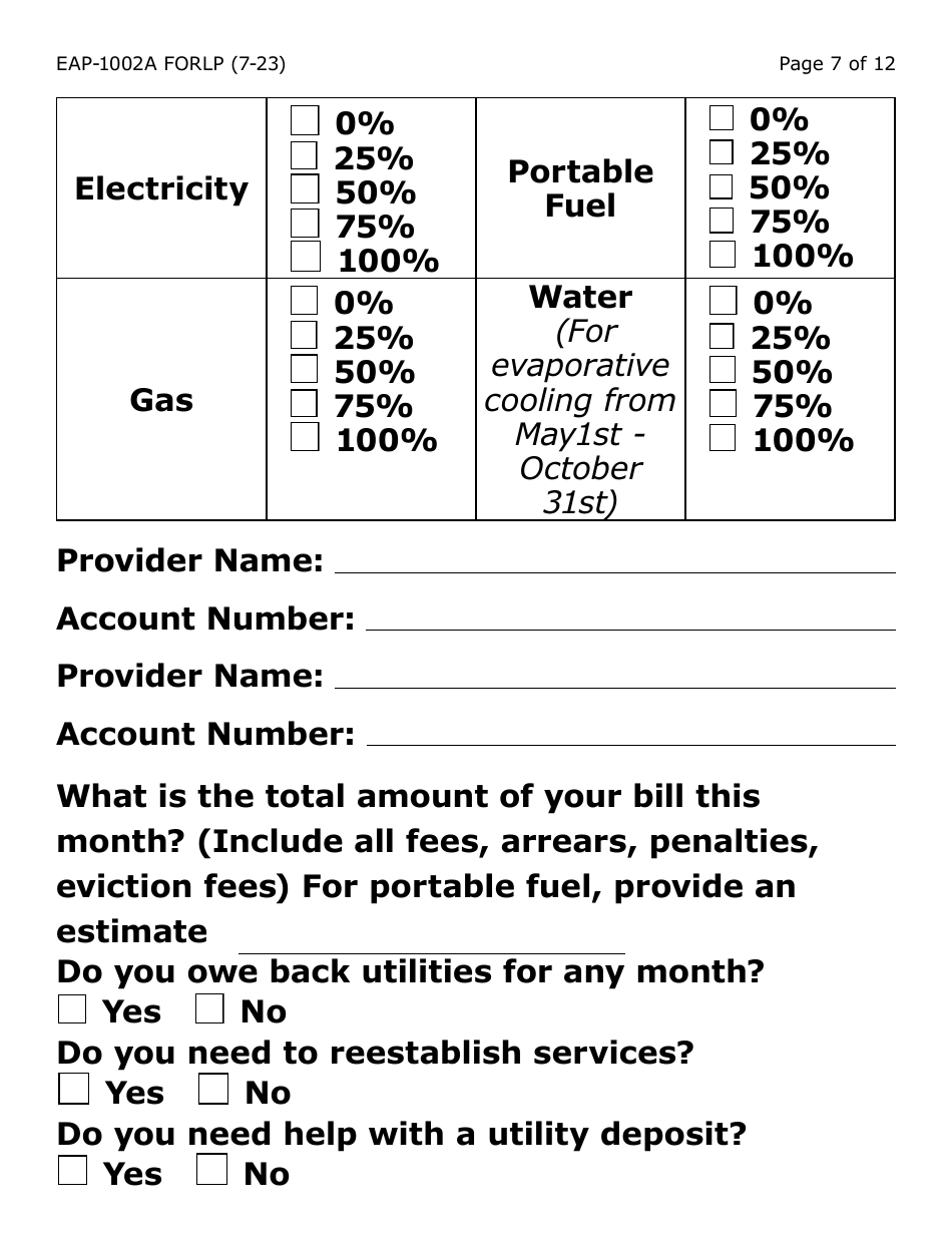 Form EAP-1002A-LP Liheap Application (Large Print) - Arizona, Page 7